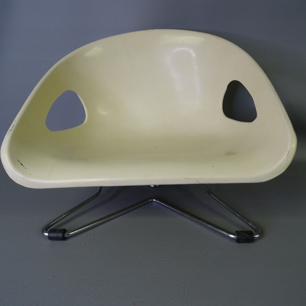 Vintage Cosco Hamilton Mid Century Child Toddler Chair Booster Seat Off White